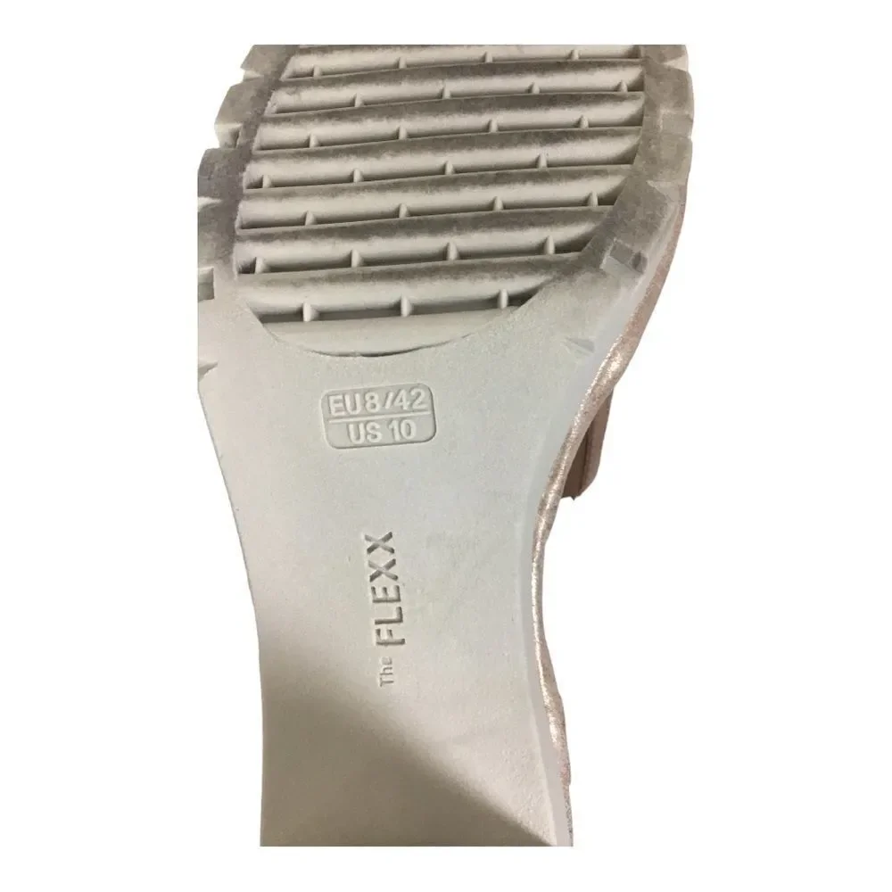 The Flexx Big Enough Leather Ankle Strap Heeled Sandals Size 10 Lug Sole - Picture 8 of 9